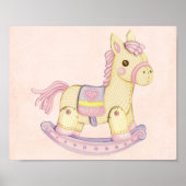 Poster van roze Rocking Horse (Voorkant)