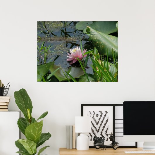 Poster van Roze Water Lily (Thuiskantoor)