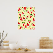 Poster van schattige waterverf van watermeloenen (Keuken)