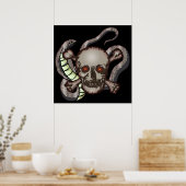 Poster van schedel en slangen (Keuken)