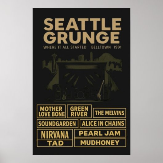 Poster van Seattle Grunge (Voorkant)