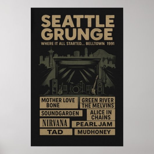Poster van Seattle Grunge (Voorkant)