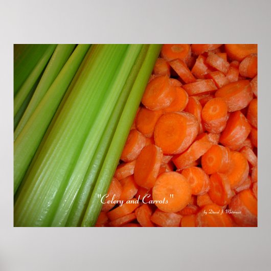 Poster van selderij en wortelen (Voorkant)