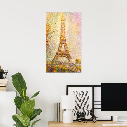 Poster van Seurat Eiffel Tower (Thuiskantoor)