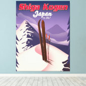 poster van shiga kogen japan ski canvas afdruk (Insitu (Houten vloer))