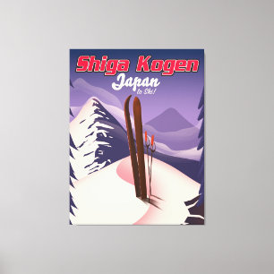 poster van shiga kogen japan ski canvas afdruk