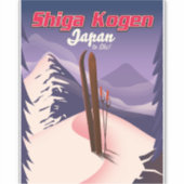 poster van shiga kogen japan ski sticker (Voorkant)