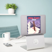 poster van shiga kogen japan ski sticker (Laptop op bureau)