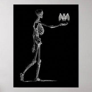 Poster van skelet en bat