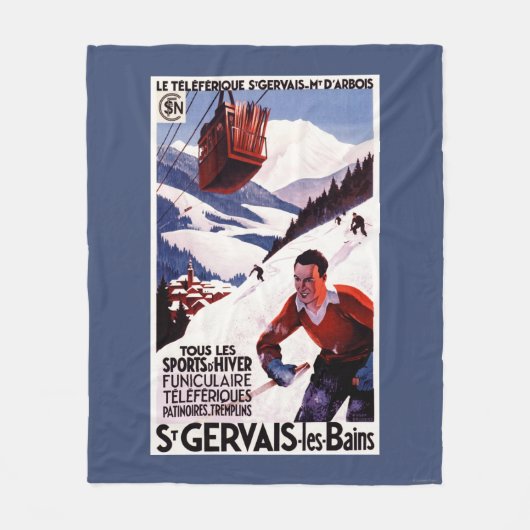 POSTER van SNCF-spoorwegkabelauto Fleece Deken (Voorkant)