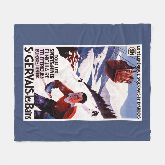 POSTER van SNCF-spoorwegkabelauto Fleece Deken (Voorkant (Horizontaal))