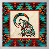 Poster van Southwest Tribal Wolf (Voorkant)