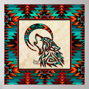 Poster van Southwest Tribal Wolf