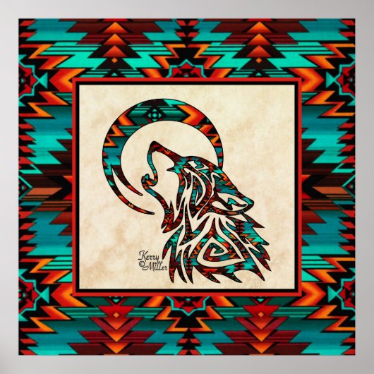 Poster van Southwest Tribal Wolf (Voorkant)