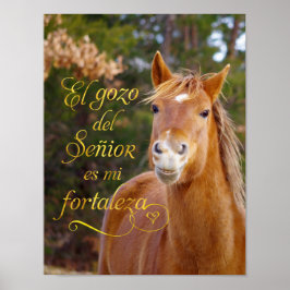 Poster van Spaanse Bijbelse Verse Smilling Horse