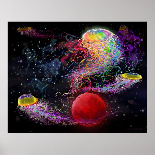Poster van Space Fantasy Tentacles (Voorkant)