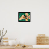 Poster van sprinkhanen & vlinder in een tijgerleli (Keuken)