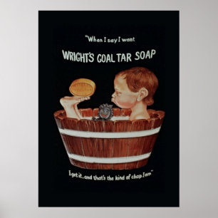 Poster van steenkool Tar Soap