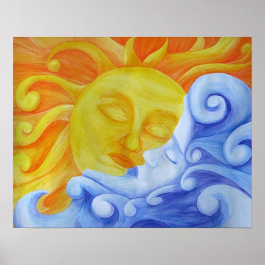 Poster van Sun Moon Waterverf Pencil (Voorkant)