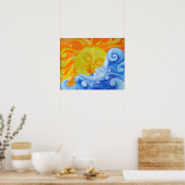 Poster van Sun Moon Waterverf Pencil (Keuken)