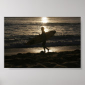 Poster van surfer-silhouet (Voorkant)