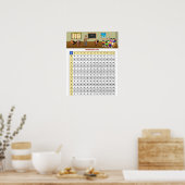 Poster van tabel met vermenigvuldigingen (Keuken)