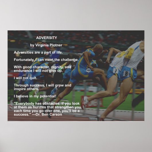 Poster van tegenspoed met citaat van Dr. Ben Carso (Voorkant)