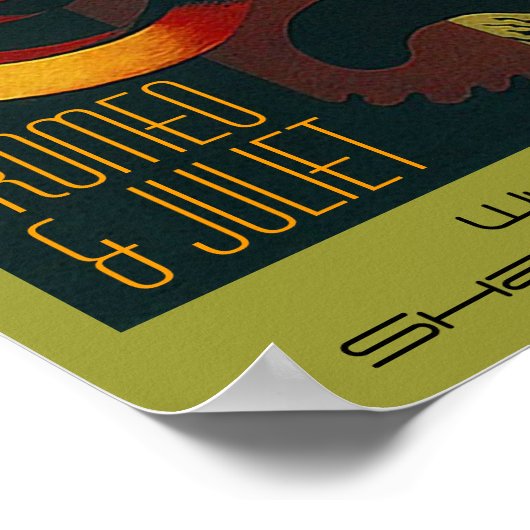 Poster van theaterkunsten Romeo en Juliet Shakespe (Hoek)