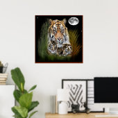 Poster van tijger en kubs (Thuiskantoor)