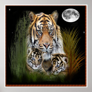 Poster van tijger en kubs