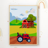 Poster van tractor Nursery Print Kinder Room Decor