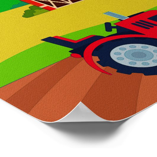 Poster van tractor Nursery Print Kinder Room Decor (Hoek)