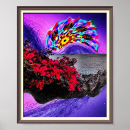 Poster van Trippy Space Floating Island