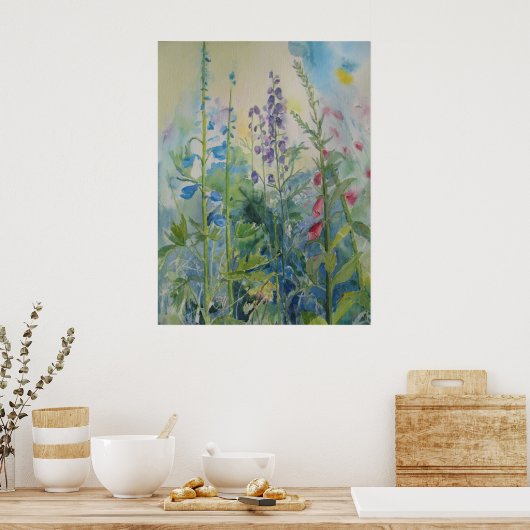 Poster van tuinbloemen (Keuken)