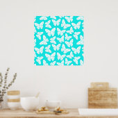 Poster van Turquoise butterflies (Keuken)