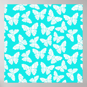 Poster van Turquoise butterflies