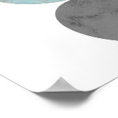 Poster van Turquoise en grijze cirkels (Hoek)