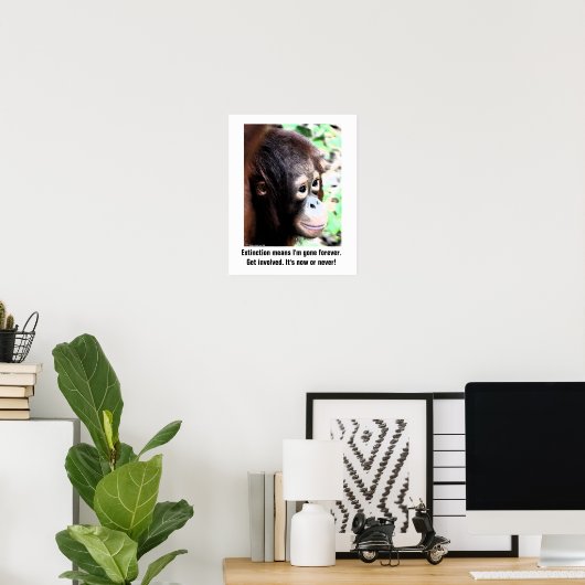 Poster van uitsterven van wilde dieren (Thuiskantoor)