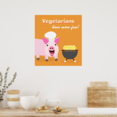 Poster van vegetarische varkens (Keuken)