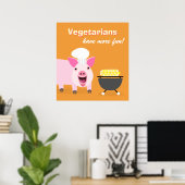 Poster van vegetarische varkens (Thuiskantoor)