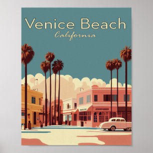 Poster van Venetië Beach Minimale Vintage Travel