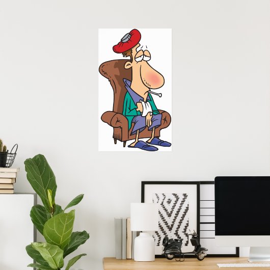 Poster van verdund Man (Thuiskantoor)