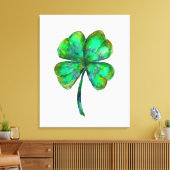 poster van vier bladklaver waterverf canvas afdruk (Insitu (Woonkamer))