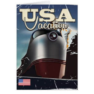 Poster van vintage locomotief trein voor USA vakan