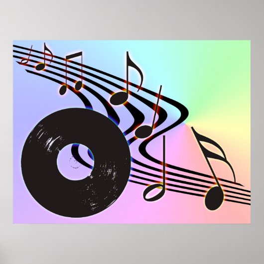 Poster van vinylplaat en noten (Voorkant)