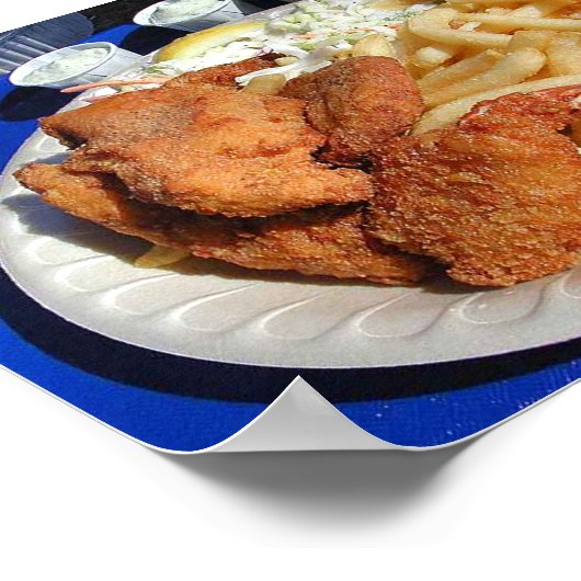 Poster van vis en chips (Hoek)