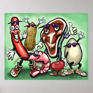 Poster van vlees en eiwit