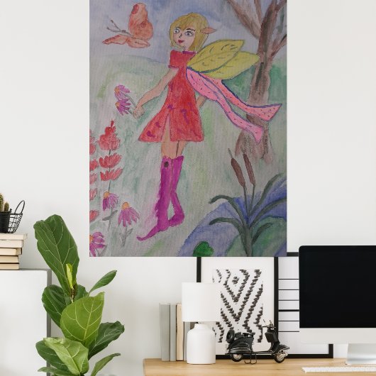 Poster van vlinder (Thuiskantoor)