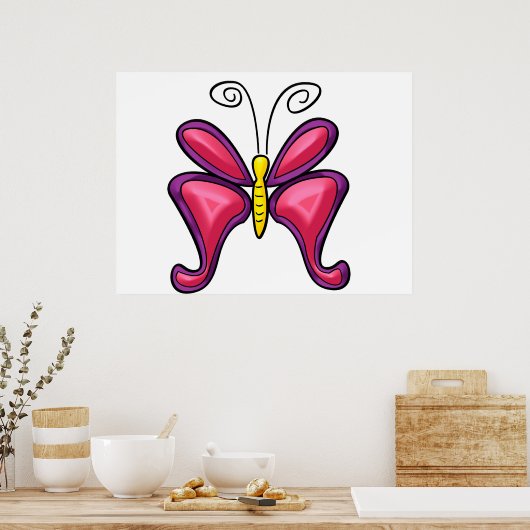 Poster van vlinder (Keuken)