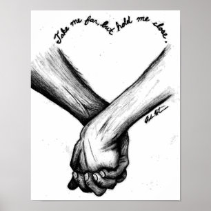 Poster van wandkunst - liefdescitaat en houtskoolt